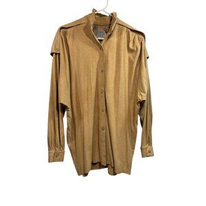 Vintage Suede Shacket Womens Medium Tan Liz Roberts X Robert Elliot Neutral Boho